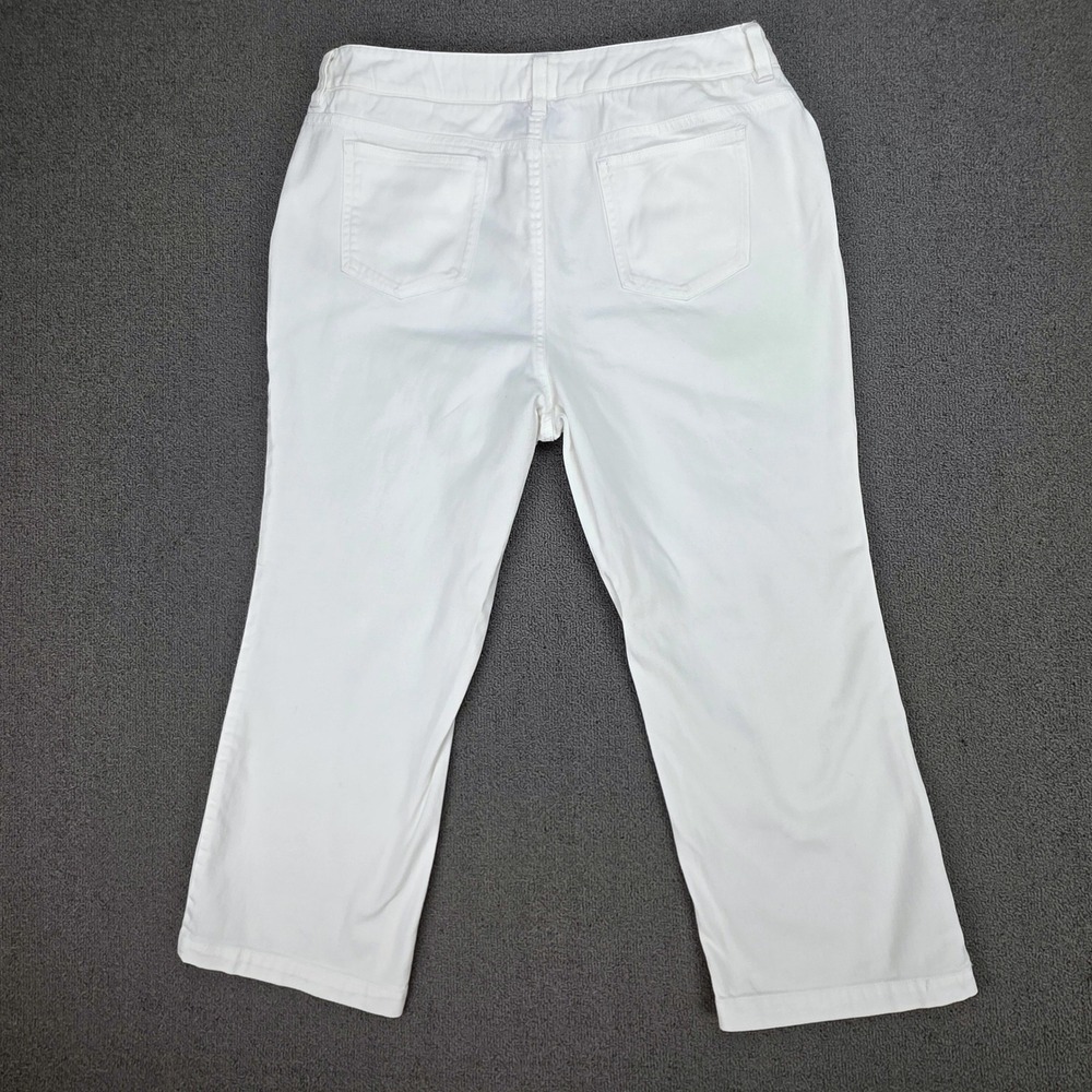 Jones New York Sport Petite White‎ Stretch Denim Straight Leg Pants Size 14P